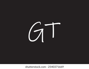 Logotipo da letra GT e design do logotipo inicial
