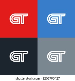 GT letter vector logo icon
