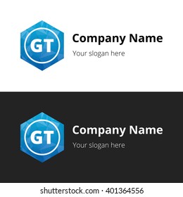 GT Letters , Abstract Polygonal Background Logo, design for Corporate Business Identity, Alphabet letter