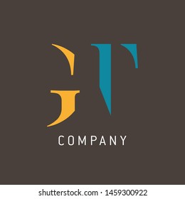 GT logo design. Monogram logo. Company logo. Letters G and T.