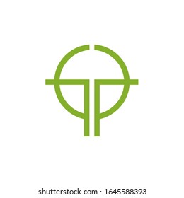 Plantilla de signo vectorial de diseño de logotipo GT