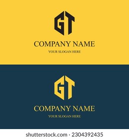 Logo de GT letra inicial logotipo real de lujo. símbolo de plantilla. logo moderno de lujo dorado. marca de marca monograma abstracto vectorial de letra de marca. icono negocio monograma boutique tipo de letra Clothing minimalista.