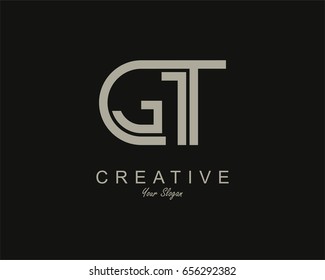 GT Logo. Letter design vector