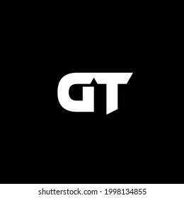 GT logo simple white color black background aesthetic