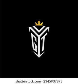 GT monogram logo initial for shield  crown style design