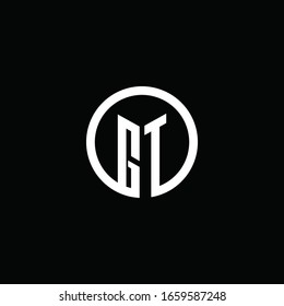 GT monogram logo isolated with a rotating circle