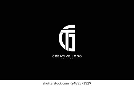 GT TG Abstract initial monogram letter alphabet logo design