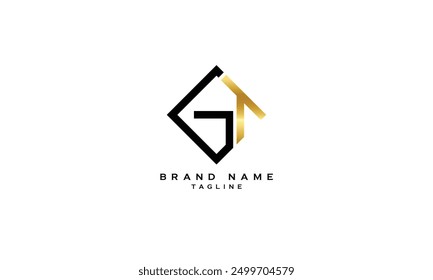 GT, TG, Abstract initial monogram letter alphabet logo design