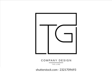 GT, TG, Monograma del logotipo de las letras abstractas