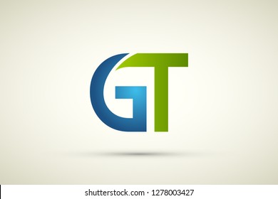 GT and TG gradient letter logo design with creative trendy vector