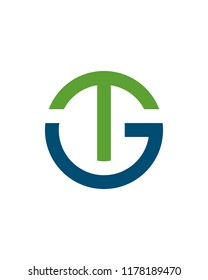 GT or TG initial Logo Template vector icon design