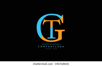 GT TG initials monogram letter text alphabet logo design	