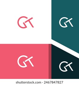 GT, TG letter logo design template elements. Modern abstract digital alphabet letter logo.