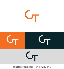 ELEMENTOS de Plantilla de diseño de logotipo GT, TG. Logo de letras digitales abstractas modernas.