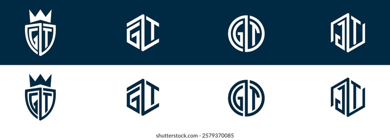 GT TG letter logo set design