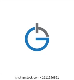 GT , TG unique monogram style logo design with blue and grey.