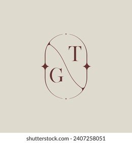 GT Hochzeitsklassiker in eleganter Monogramm mit hochwertigem professionellem Design, das gut drucken wird