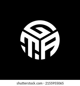 Diseño del logo de la carta GTA sobre fondo negro. Concepto del logo de la carta de las iniciales creativas de GTA. Diseño de letras GTA.
