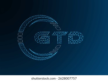 Projeto de vetor de logotipo de letra poli baixa GTD. GTD baixo poli design logotipo. Logotipo poli baixo.