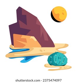 Gte this flat icon of rock landform 