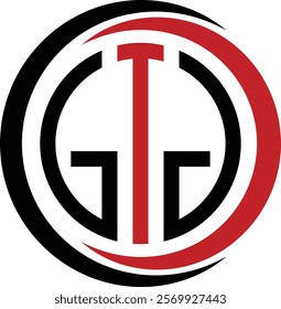 GTG logo with circle design, monogram, abstract, wordmark, letter mark, business, typography, flat, minimalist, brand