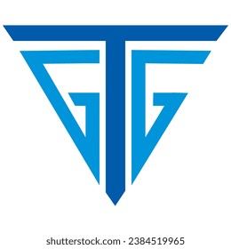 GTG triangle shape logo design, GGT triangle shape 