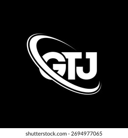 GTJ-Logo. GTJ-Brief. Logo-Design für GTJ-Buchstaben. Initialen GTJ-Logo mit Kreis und Großbuchstaben-Monogramm-Logo verbunden. GTJ-Typografie für Technologie, Business und Immobilien Marke.