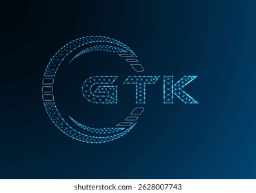 Diseño de Vector de logotipo de letra polivinílica baja GTK. Diseño de logotipo de poliéster inferior GTK. Logotipo de poliéster bajo.