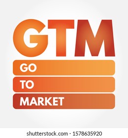 GTM - Go To Market acronym, business concept background