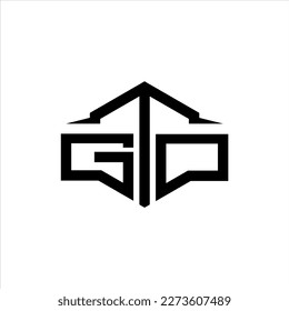 Vector de diseño del logotipo de la letra GTO. Logotipo de corte en forma de polígono monocasco de GTO.