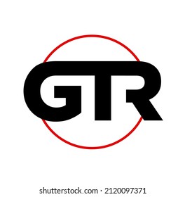 GTR company name initial letters monogram. GTR letters icon.