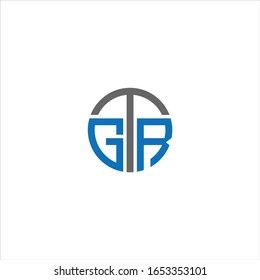 GTR or TGR Unique circle logo design with blue and grey.