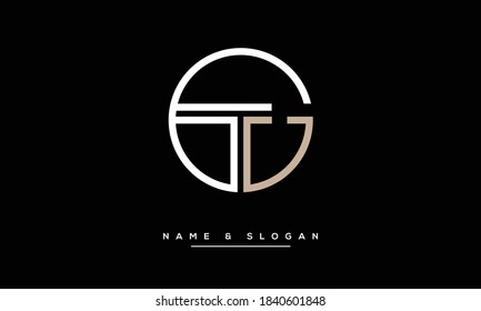 GT,TG,G ,T Abstract letters Logo monogram