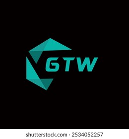 Logotipo minimalista creativo de GTW. Diseño único del logotipo de la letra del alfabeto de las iniciales del Vector de GTW
