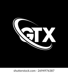 Logotipo de GTX. Carta GTX. Diseño del logotipo de la letra GTX. Logotipo de GTX con el círculo y el logotipo del monograma en mayúscula. Tipografía GTX para tecnología, negocio y marca inmobiliaria.