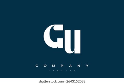 GU Abstract Geometric Logo Design. Modern and elegant logo design with simplistic typography elements, showcasing branding excellence.