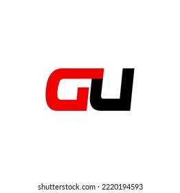 GU brand name initial letters icon. GU monogram.