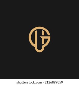 GU business type logo vector, GU circle logo initial icon