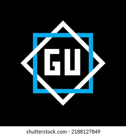  GU creative circle letter logo concept. GU letter design.
