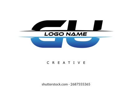 GU Creative Dynamic Logo Design Modern Company Branding Design Creative Monogram Latter Mark.