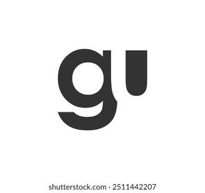 GU creative geometric initial based modern and minimal logo. Letter g u trendy fonts. Universal professional elegant techno vector design.