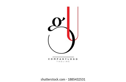 GU icon monogram letter text alphabet logo design