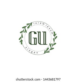 GU Initial beauty floral logo template