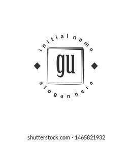 GU Initial beauty monogram logo vector