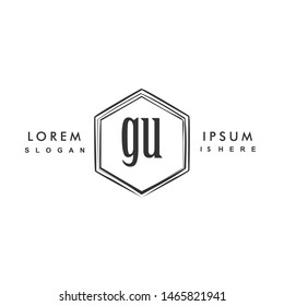 GU Initial beauty monogram logo vector