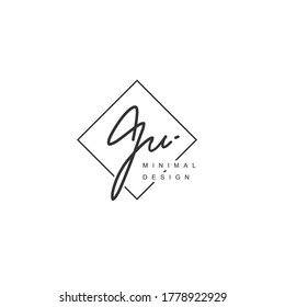 GU Initial handwriting or handwritten logo for identity. Logo with signature and hand drawn style.