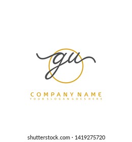 GU Initial handwriting logo concept