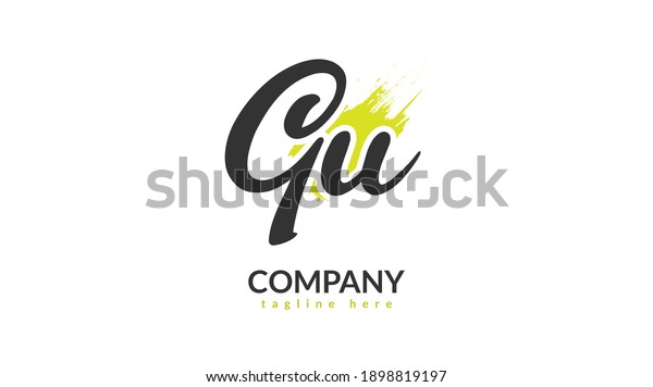 Gu Initial handwriting\
logo vector