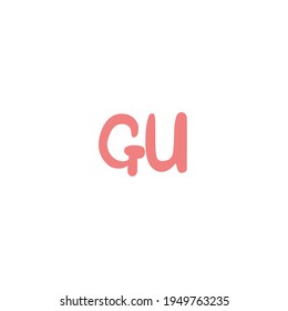 GU initial handwritten logo for identity