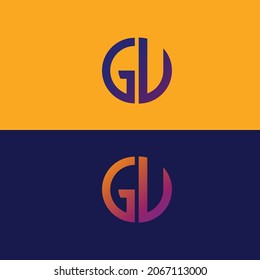 GU initial letter logo vector template | Creative modern monogram Circle logo
